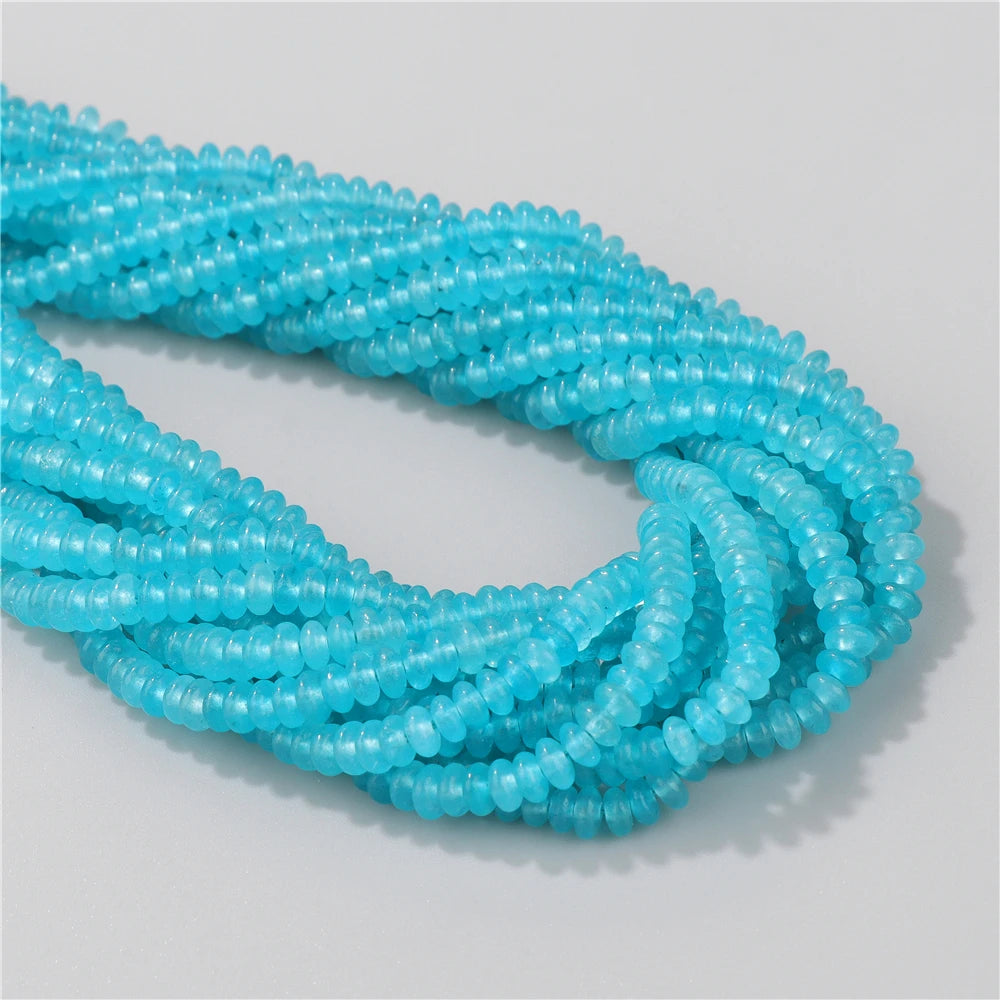 Natural Flat Round Stone Beads Abacus Shape Jaspers Quartzs Gems Beads For DIY Necklace Earrings Jewelry Making Accessori 2*4mm