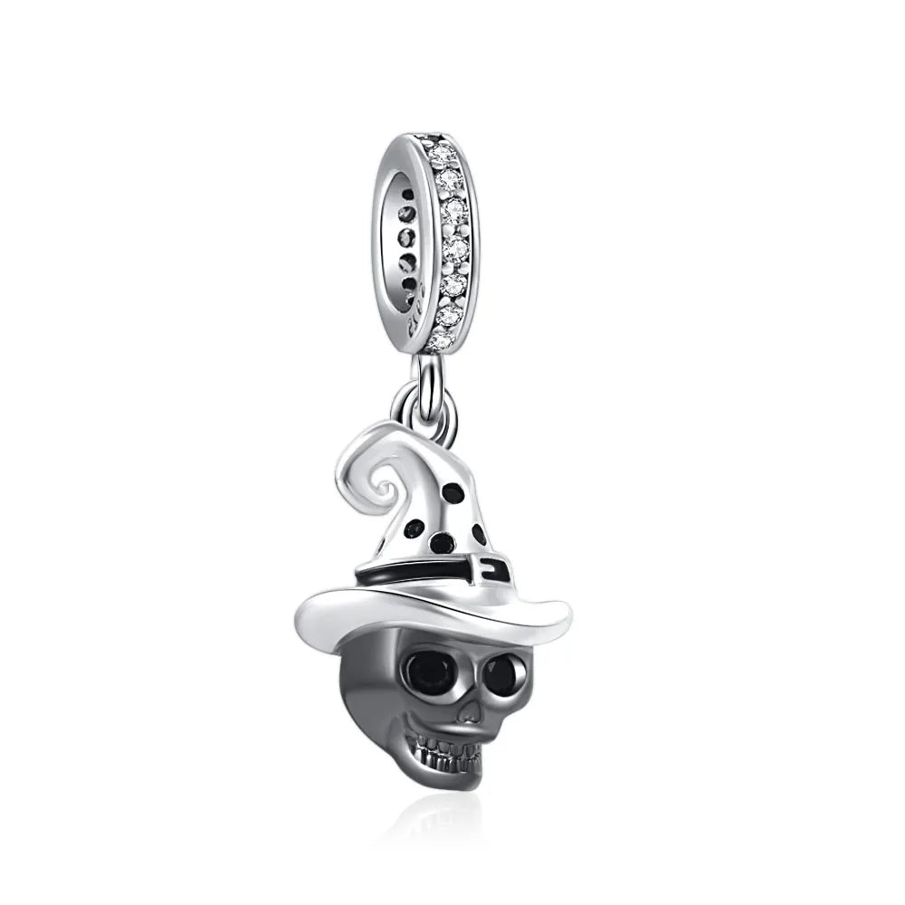 New 925 Silver Dark Black Series Charm Clown Bead Spider Pendant Talisman Women's Jewelry Fit Original European Bracelet Gift