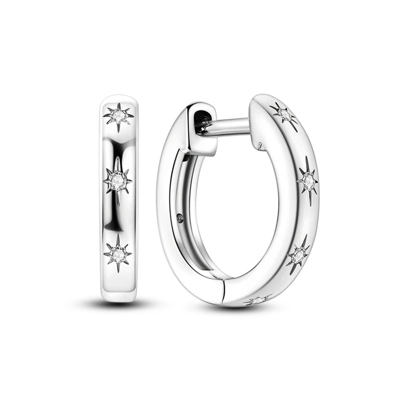 2024 neue 925 Sterling Silber Hoop Ohrringe Blumen Zirkon Ohrringe Stud Für Frau Feine Geburtstag Hochzeit Partei Schmuck Geschenke