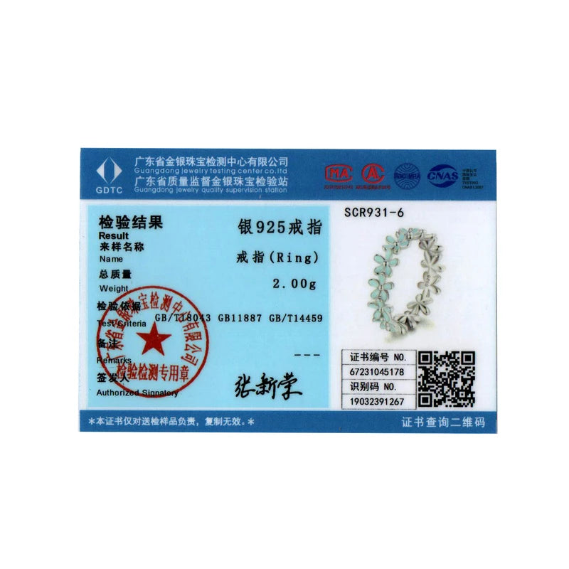 Bague BISAER en argent sterling 925 avec couronne bleue et rose, taille 5 à 9, bande de fleurs en émail pour amoureux, cadeau d'anniversaire, bijoux fins