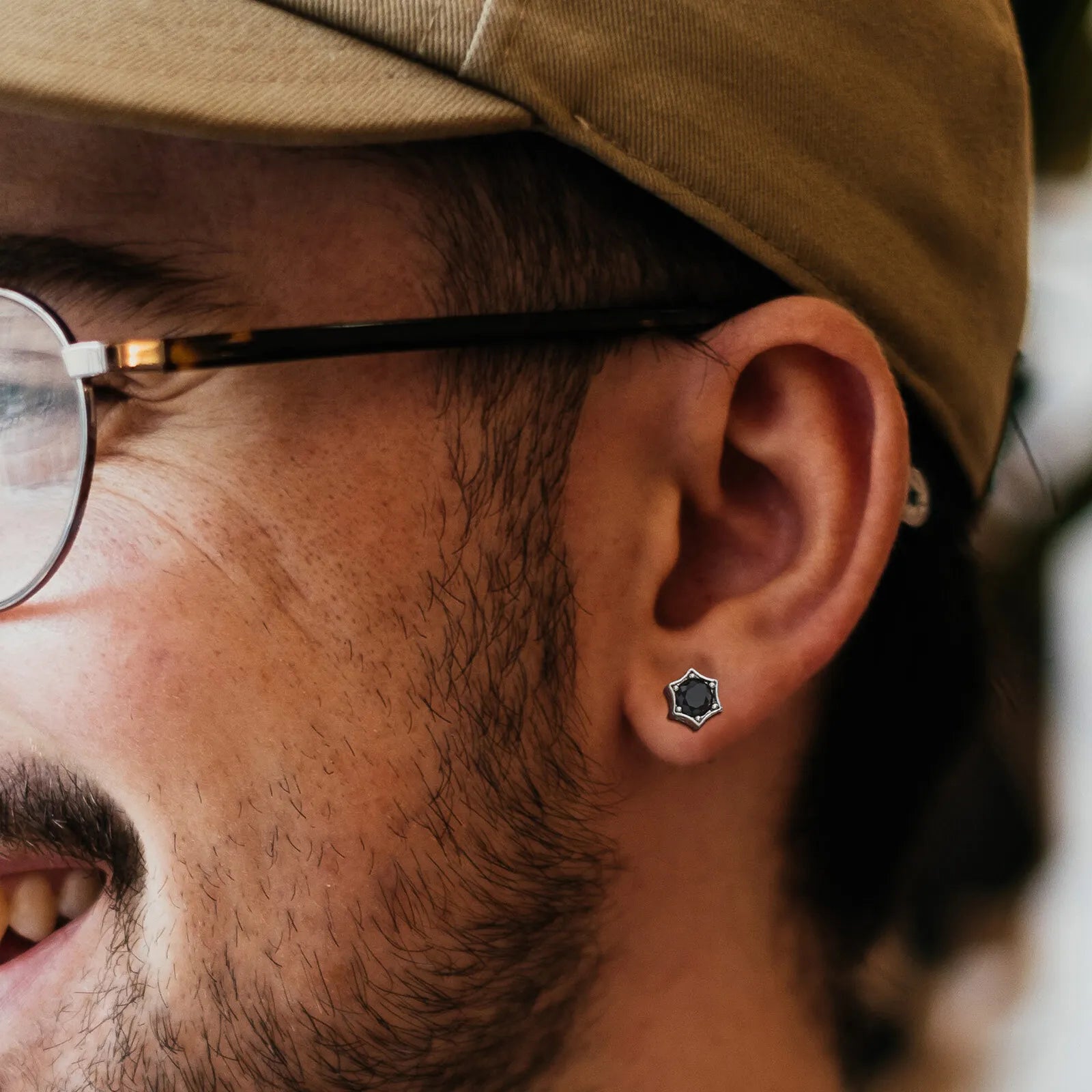 Vnox Simple Star Stud Earrings, Mens Women Small Round Zircon Stone Earrings Brincos, Punk Rock Ear Jewelry