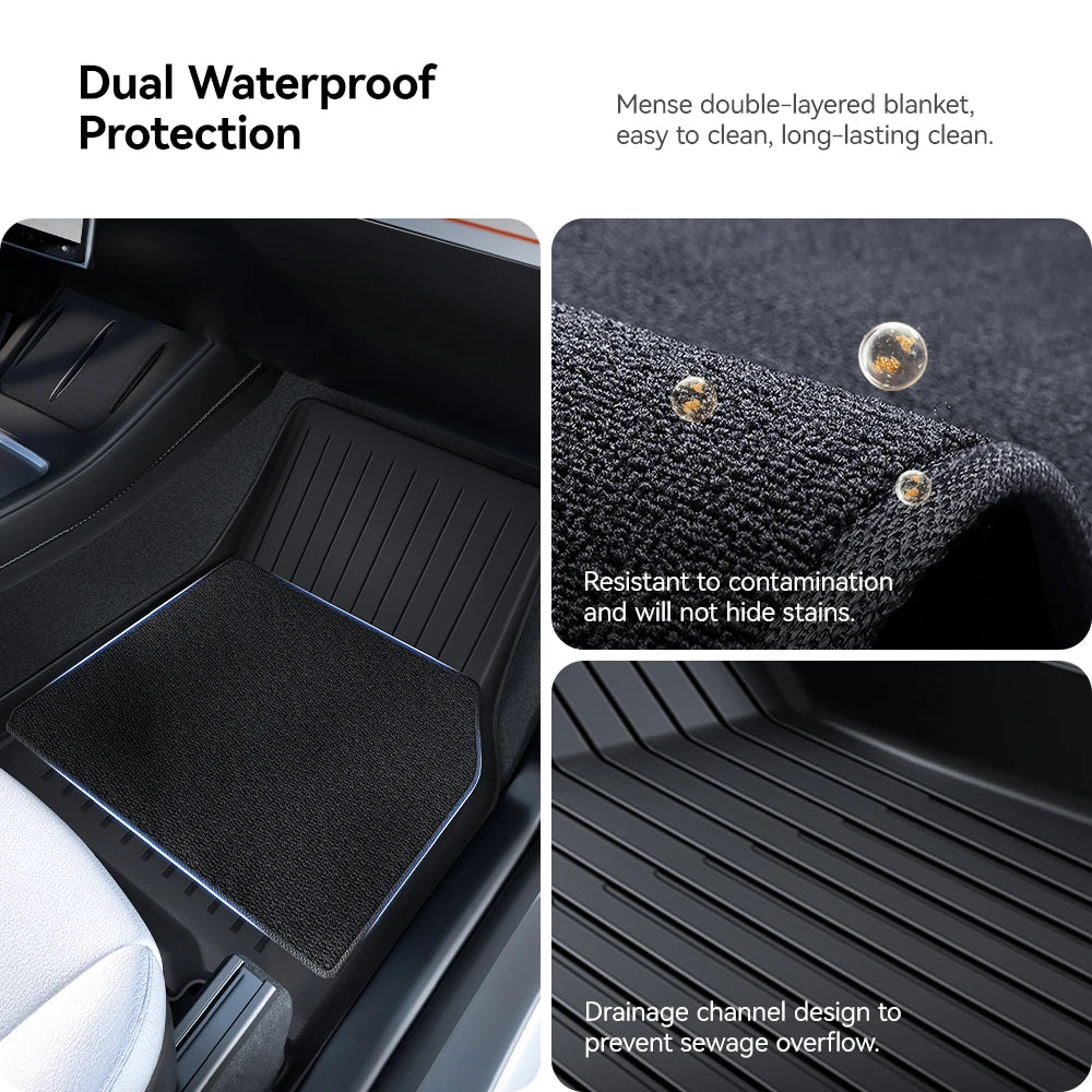 YZ For Tesla Floor Mat Model Y Juniper 2025 Car Trunk Mat Luggage Mat TPE waterproof Anti-Slip Set Floor Liner Mat - Madeinsea©