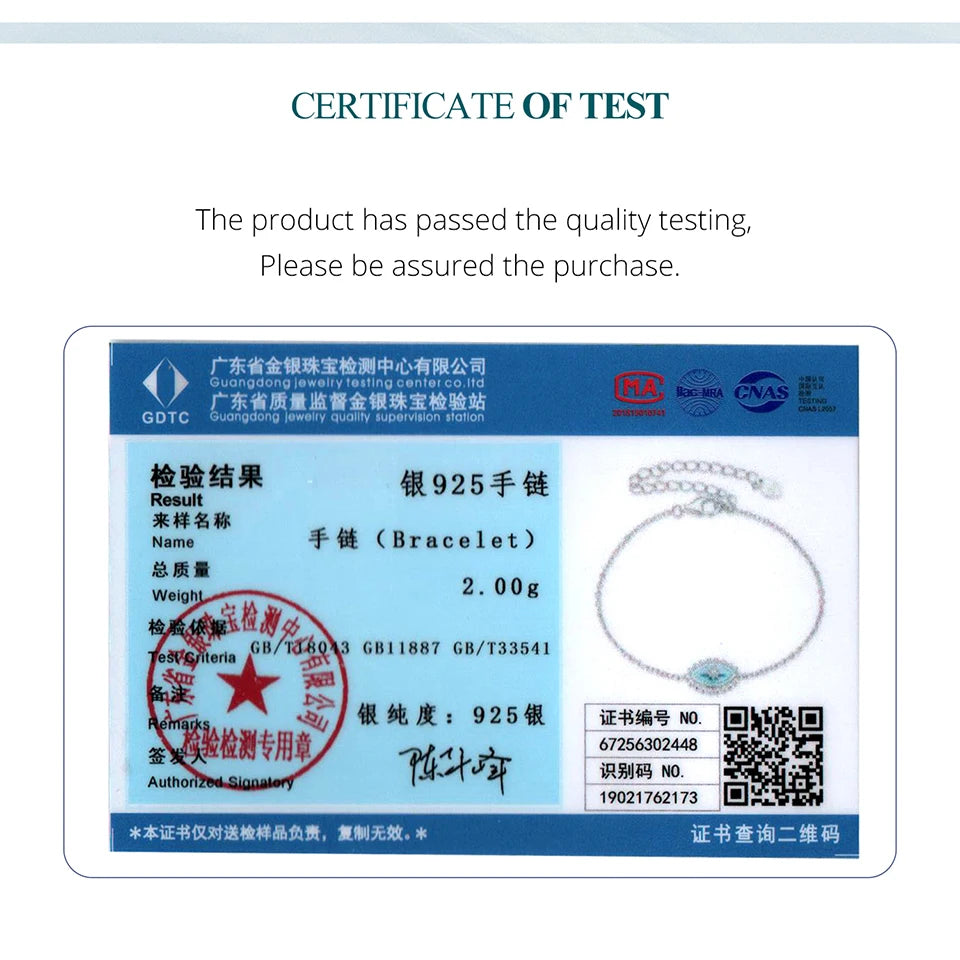 BAMOER Zartes Armband aus 925er Sterlingsilber mit dem Symbol des Bösen Blicks für Damen, minimalistisches Schutzarmband mit verstellbarer Kette, Glücksbringer