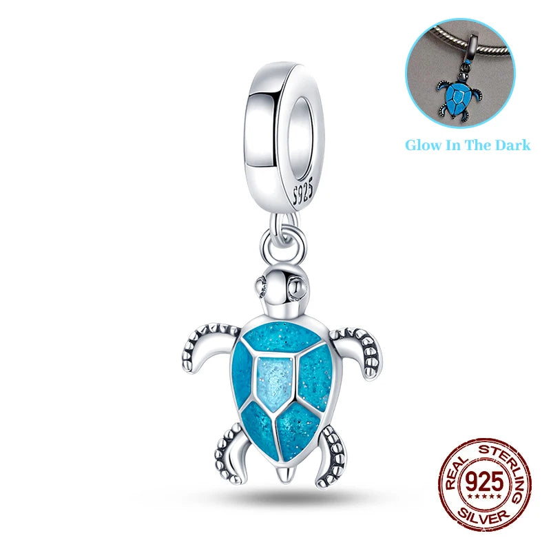 Classic 925 Sterling Silver Beads Luminous Firefly Star Chameleon Charms Pendants Fit Original Bracelet DIY Jewelry For Woman