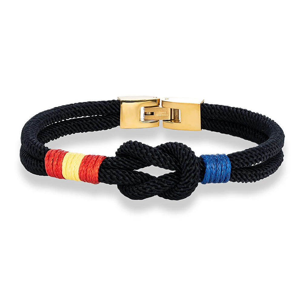 MKENDN Classic Infinity Men Women Spain Flag Double Strand Nautical Rope Bracelet 316L Watch Band Buckle Lucky Patriotic Gifts - Madeinsea©
