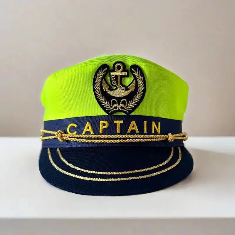 Navy hat with anchor badge, four different colors, Captain letter, fashion, for cruise parties, bachelorette party, cosplay