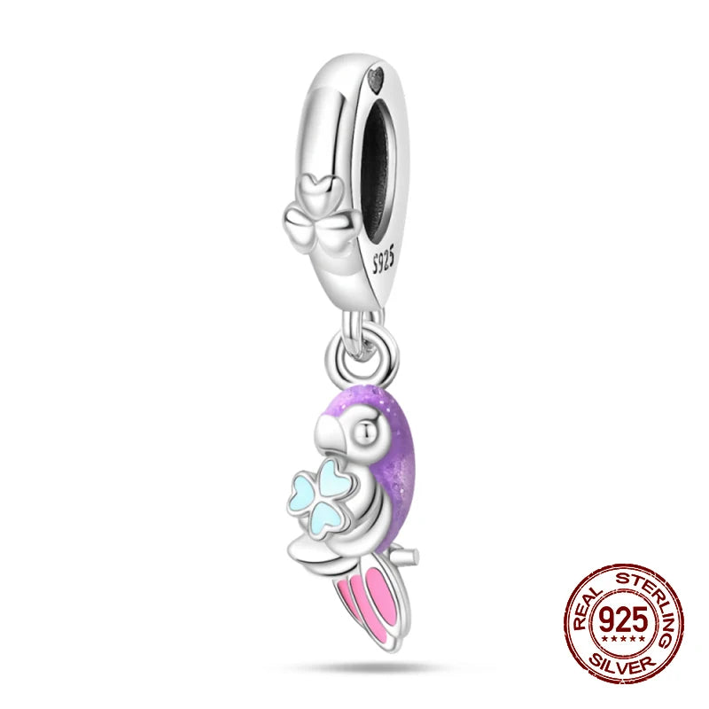 100% 925 Sterling Silver Dragonfly Butterfly Luminous Insect Charms Beads Fit 3mm 925 Original Bracelets DIY Party Jewelry