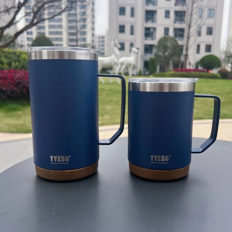 TYESO Wide Mouth Stainless Steel Coffee Mug with Leak-Proof Lid Insulated Office Travel Mug 530ml/710ml For Home Office Gift