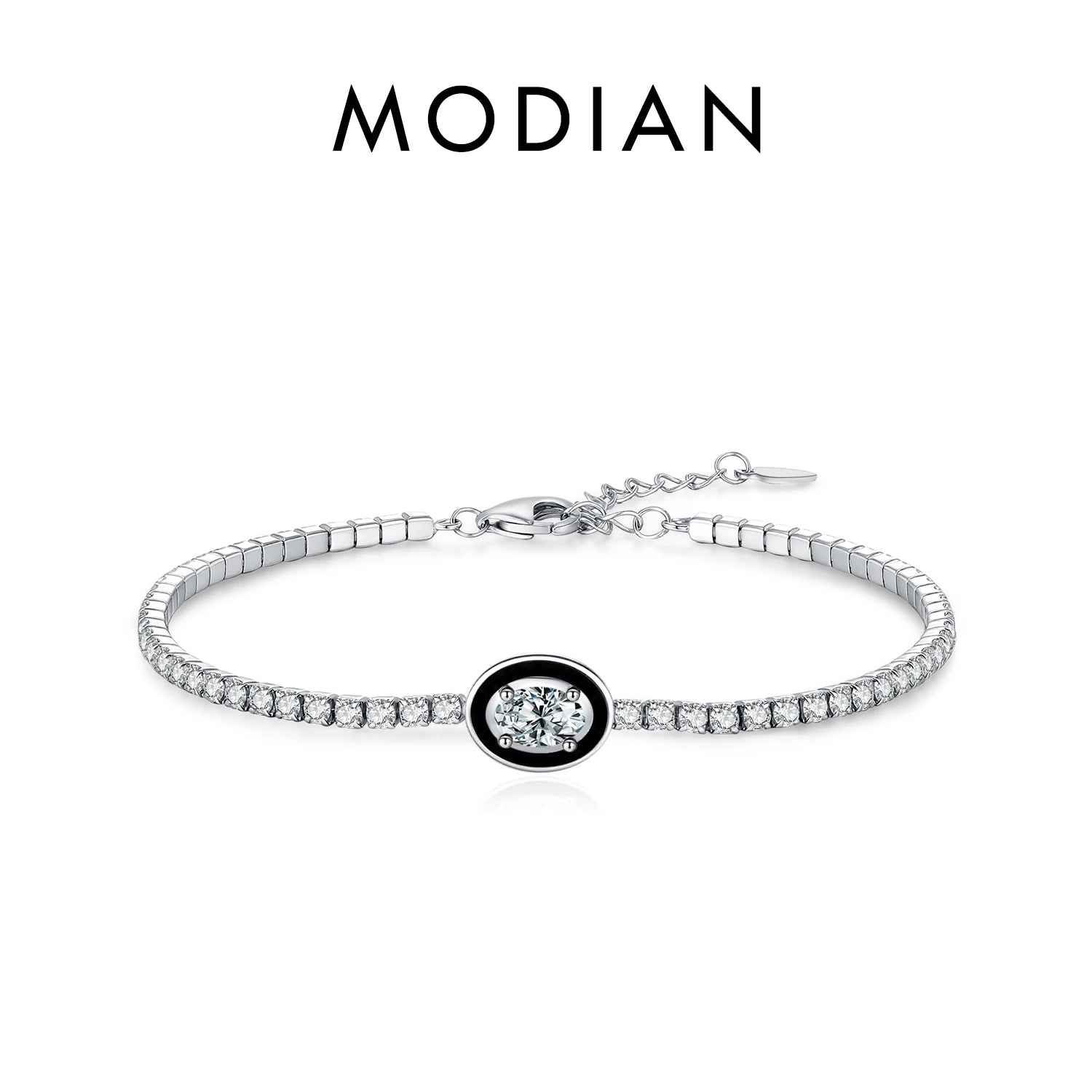 MODIAN 925 Sterling Silver Shinning Stackable Bracelets Stars Geometric Heart Water Drop CZ Tennis Bracelets For Women Jewelry