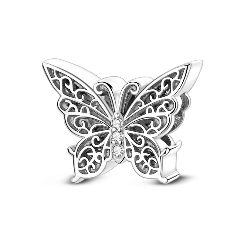 New Original Charms Beads Pendant 925 Silver Sterling Dog Cat Firefly Butterfly Dragonfly Charm For Woman Fashion Jewelry Making