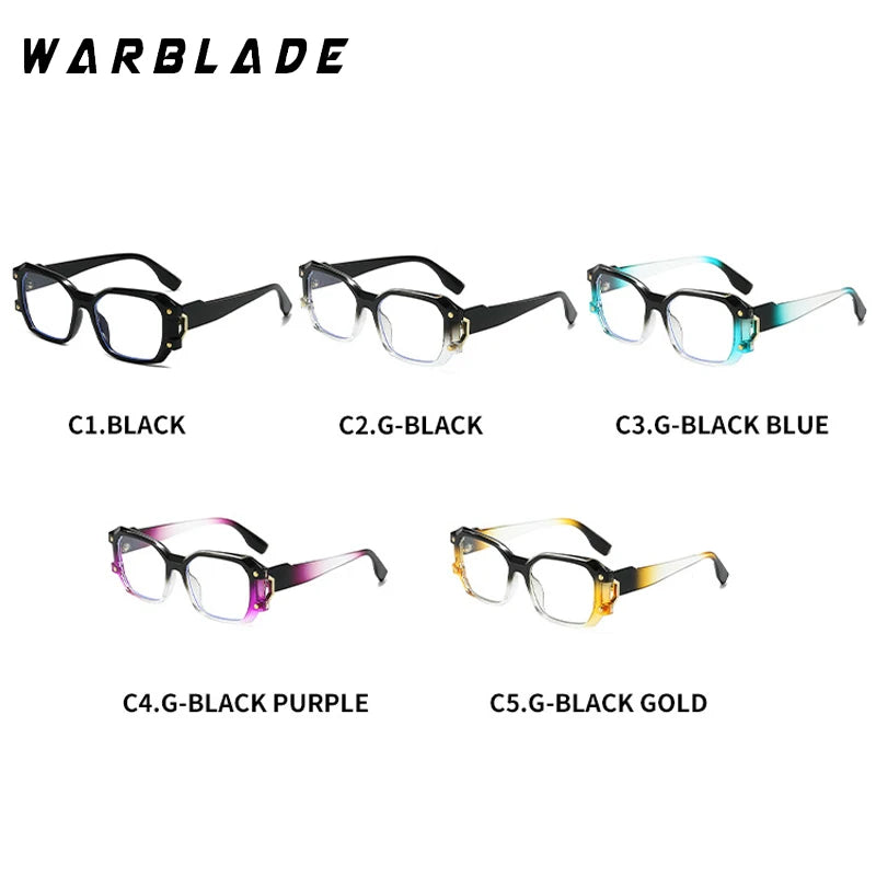 2025 Square Rivets Anti Blue Light Computer Glasses Trendy Large Frame Optical Spectacles Glasses Clear Lens Oversized Glasses