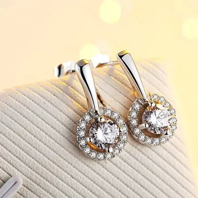 Earrings Stud for Women S925 Sterling Silver Moissanite Wedding Engagement Promise Bridal Elegant Party Jewelry for Girls
