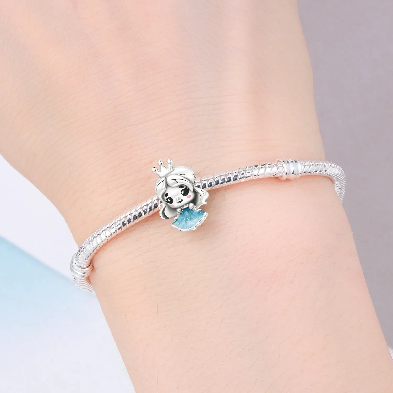 PANPOKI 925 Sterling Silver Princess Cartoon Character Beads Original Pendants Bracelet Charm Jewelry Party DIY Trendy Gifts