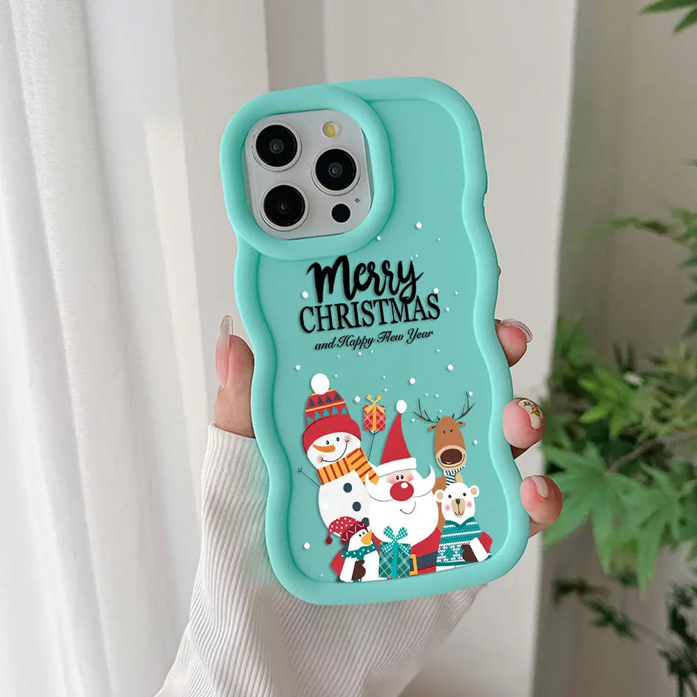 Santa Claus Elk Snowman Christmas Phone Case For Xiaomi 14 14T Poco X6 X7 X5 X3 Pro NFC 4G 5G Soft Silicone Back Cover