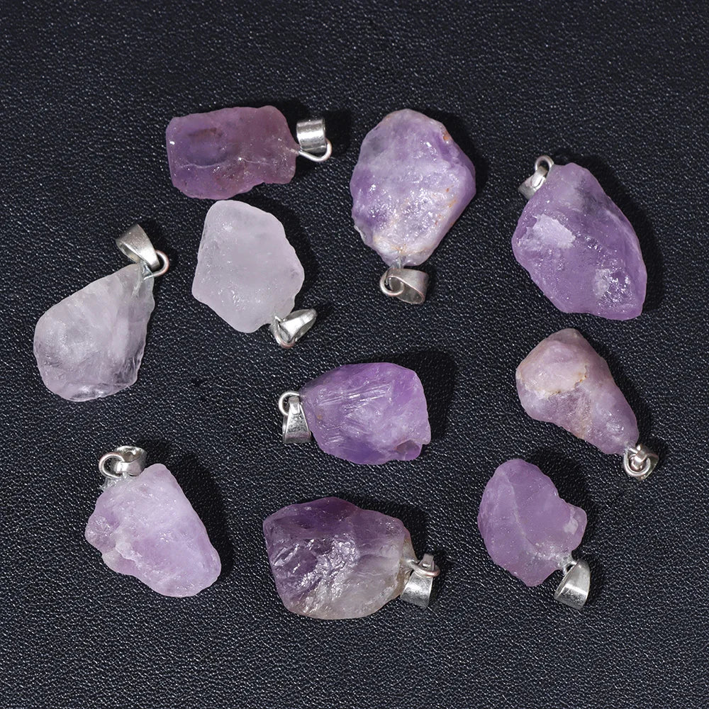 5pcs/lot Natural Stone Pendant Irregular Rough Quartz Crystal Energy Charms For Jewery Making Earrings Necklace DIY Accessories