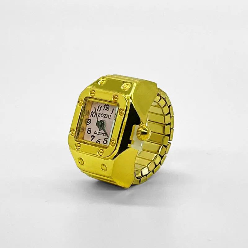 Kiss Jewelry Green Digital Quartz Finger Watch Rings for Women Men Couple Punk Elastic Band Mini Watch Ring Teens Clock anillos - Madeinsea©