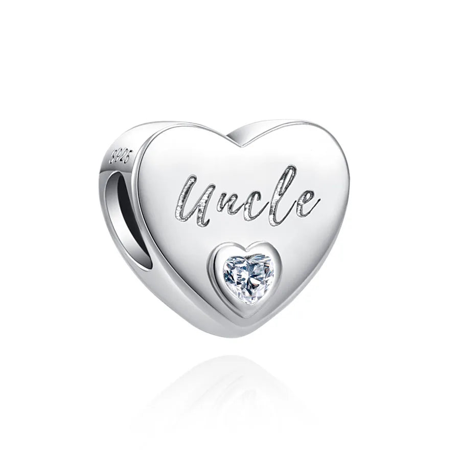 2025 Europe NEW 925 Sterling Silver Family Charm Dangle Pendant Bead Fit Women Original Bracelet Jewelry For Gift Mom Brother