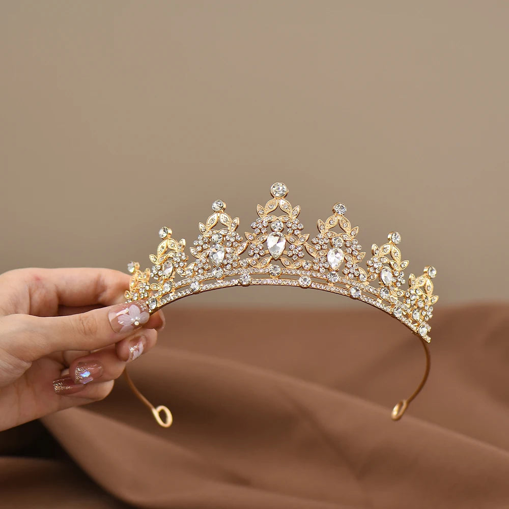 Children's Princess Crown Crystal Headband, Girls' Hair Accessory, High-End Elegance, Dance Performance, Birthday Gift Crown