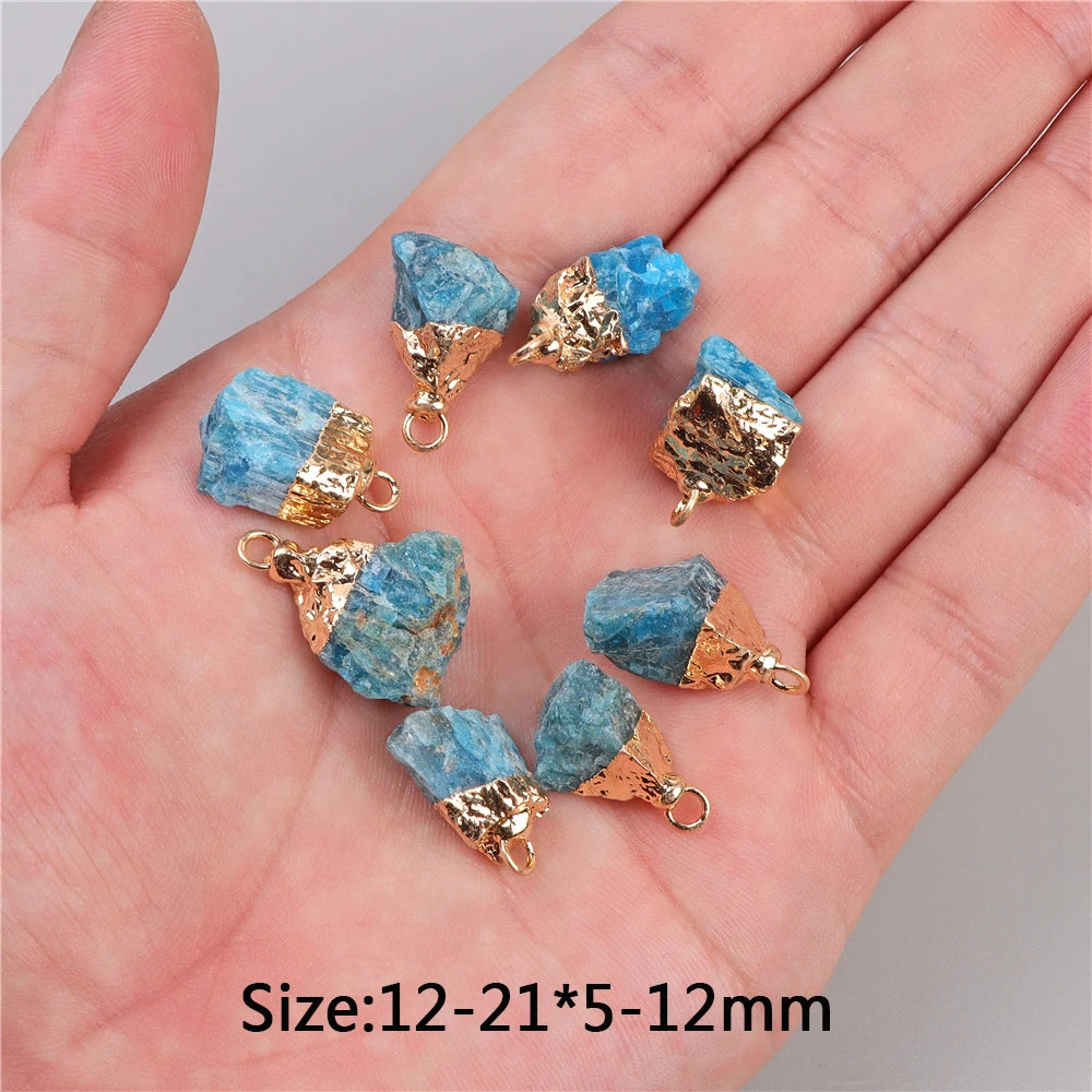 5pcs Natural Rough Stone Pendant Irregular Shape Healing Amethysts Labradorite Agat Quartz Pendants For DIY Handmade Necklace