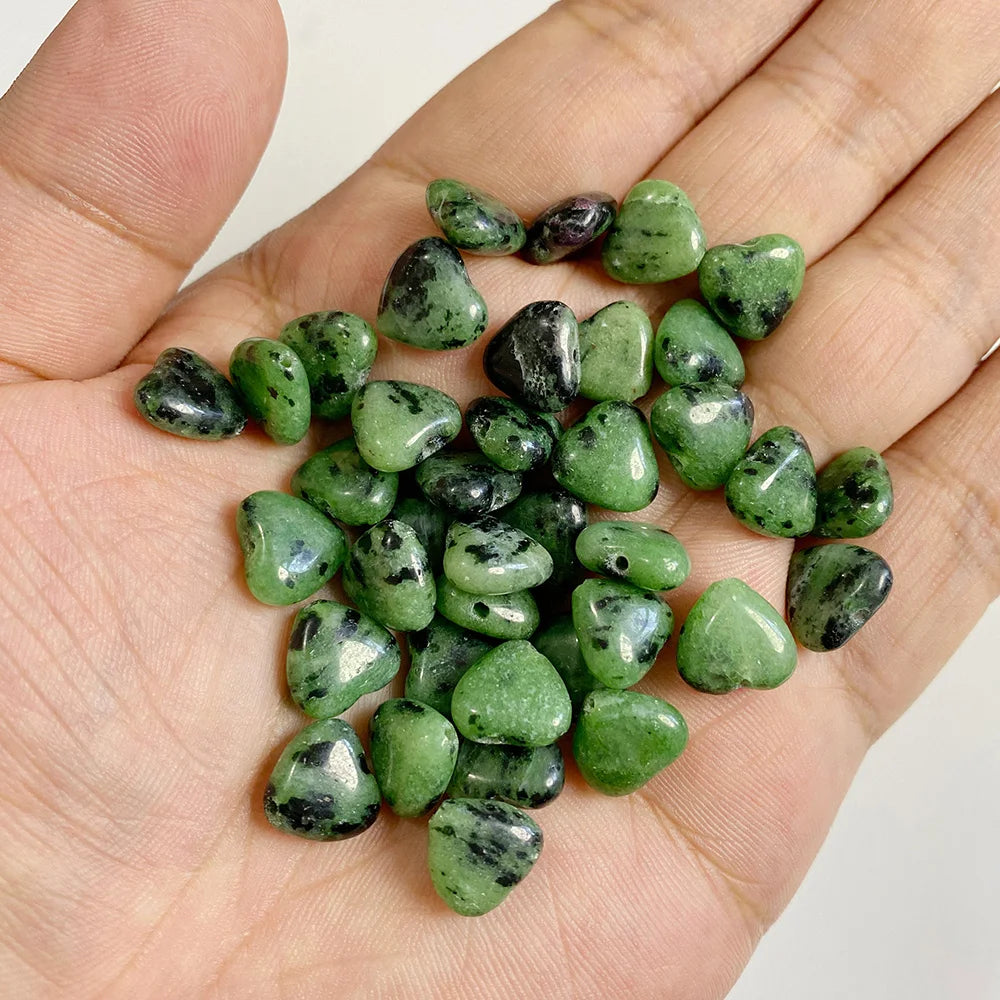 Natural Gems Heart Shape Stone Bead Central Drilled Fluorite Quartzs Loose Spacer Beads For Jewelry Making DIY Bracelet Earrings