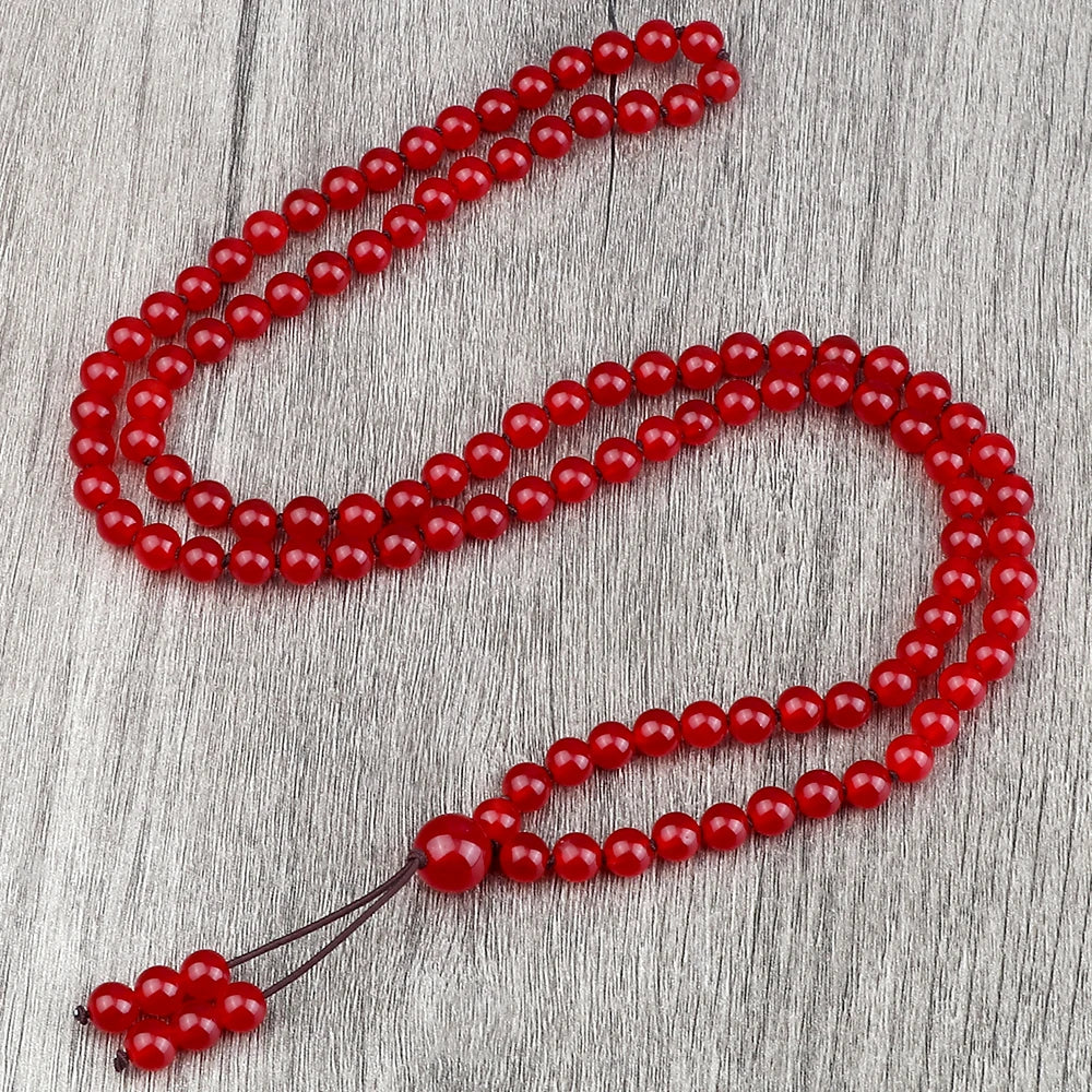 108 Natural Stone Fire Agate Black Onyx Beads Bracelet Necklace Men Multicolor Tiger Eye Necklace Women Malachite Prayer Jewelry