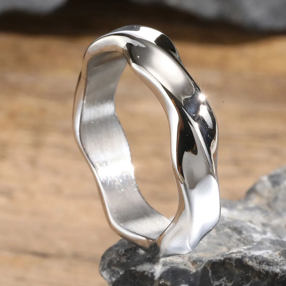 Vnox 2026 New Mobius Ring for Men Boys, Oxidized Twisted Stainless Steel Finger Band,Retro Endless Love Anniversary Gift for Him
