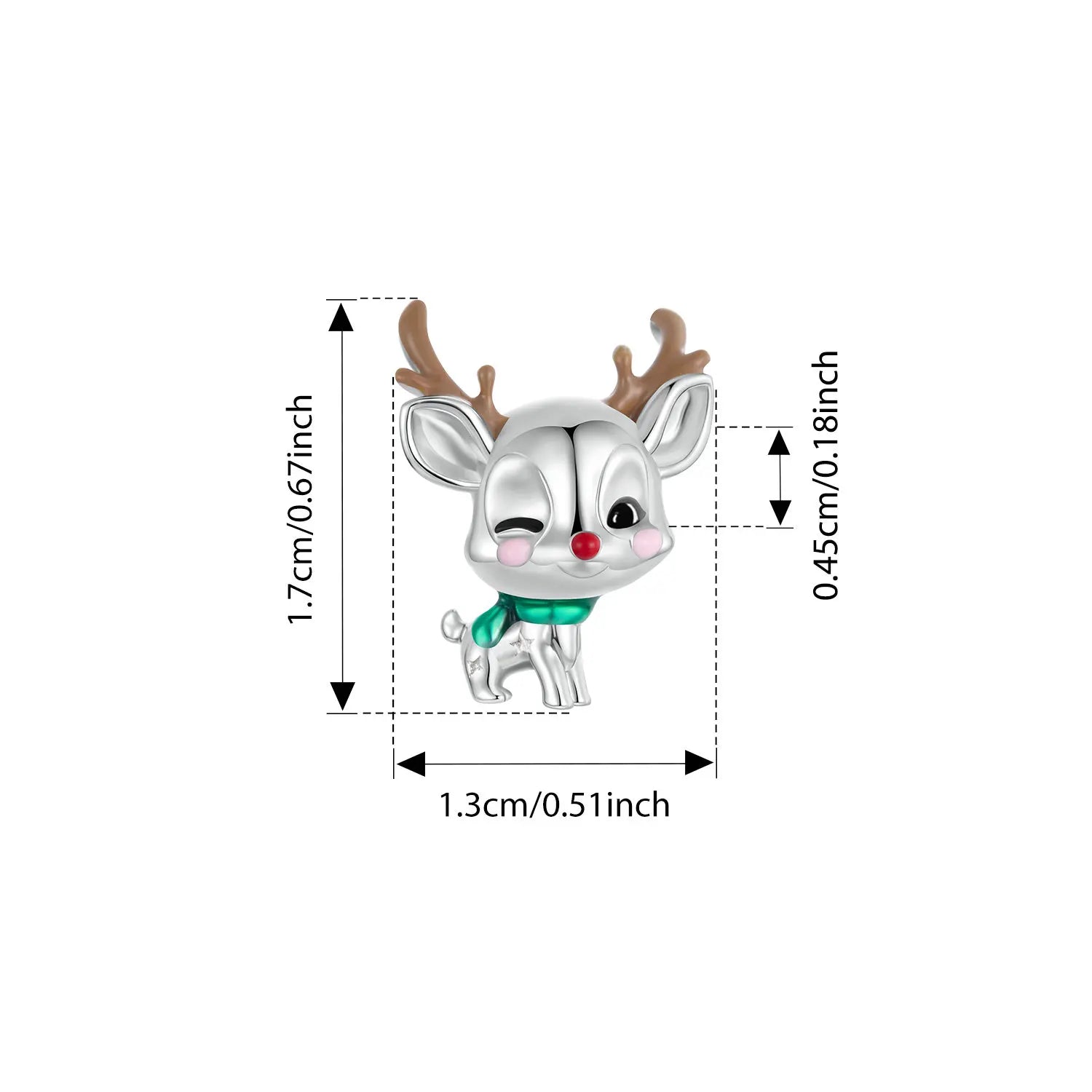 Bamoer 925 Sterling Silver Christmas Charm for Bracelet Santa Claus Snowman Reindeer Apple Pendant Beads Gift for Women Friends