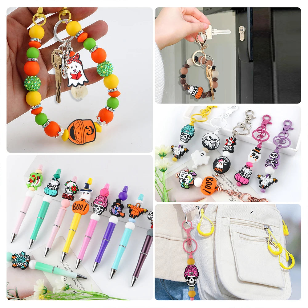 Sunrony 5Pcs New Cartoon Figure Focal Silicone Beads DIY Necklace Bracelet Keychain Handwork Accessories For Jewelry Making