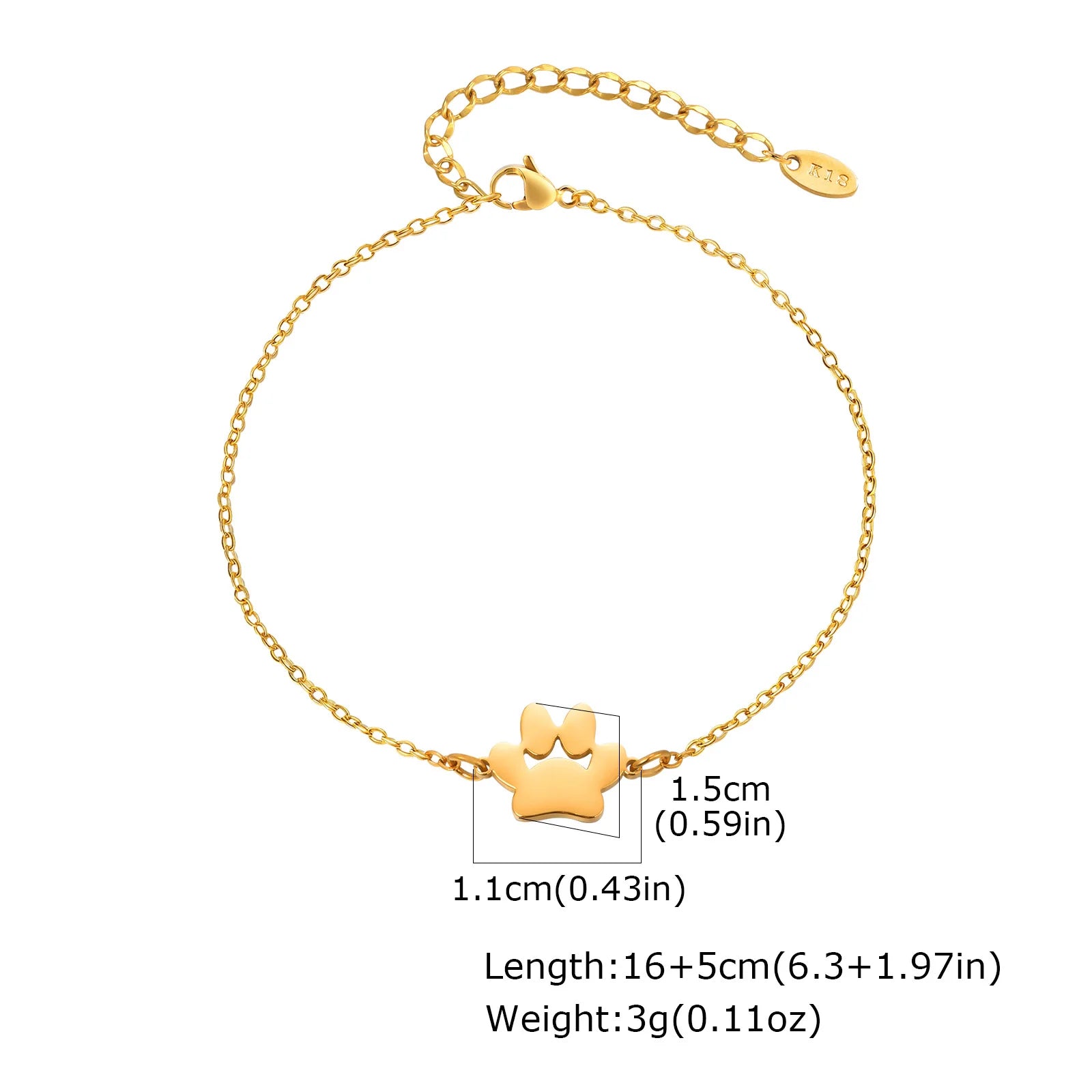 Vnox Cat Paw Women's Bracelet Cute Pet Accessories Engraving Name Bracelet Stainless Steel Custom Jewelry Same Suitable Animal