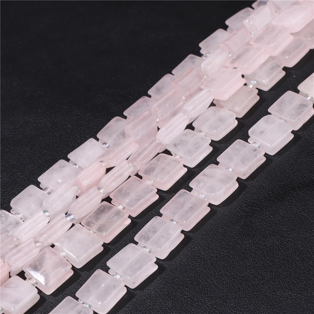 High Quality Gems Stone Bead Natural Cube Flat Square Loose Spacer Beads For Jewelry Making Bracelet Necklace DIY Crafts 10MM