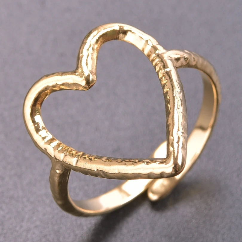 Hollow Heart Stainless Steel Ring - Madeinsea©