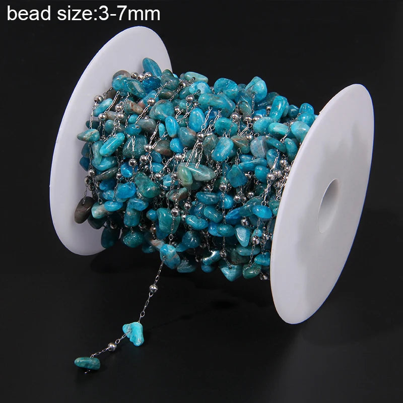 Natural Quartzs Stone Stainless Steel Chips Beads Chains For DIY Bohemia Jewelry Making Women Necklace Choker Bracelet Handmade - Madeinsea©