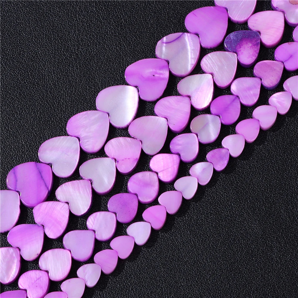 Natural Heart Shape Freshwater Shells Bead Muticolor Dyed Mother of Pearl Shell Loose Spacer Beads For For Jewelry Making DIY - Madeinsea©