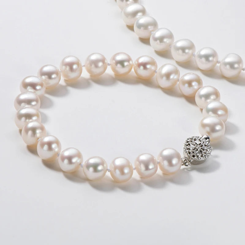 OXTAO 925 Silver Natural Freshwater Pearl Bracelet Women'S Daily Wear Elegant Bracelet Jewelry Anniversary Birthday Gift