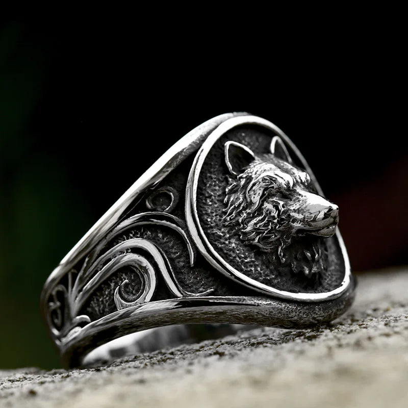 Beier 316L stainless steel Norse Viking Nordic Wolf Animal Men's Rings Punk Party High Quality Jewellery BR8-702