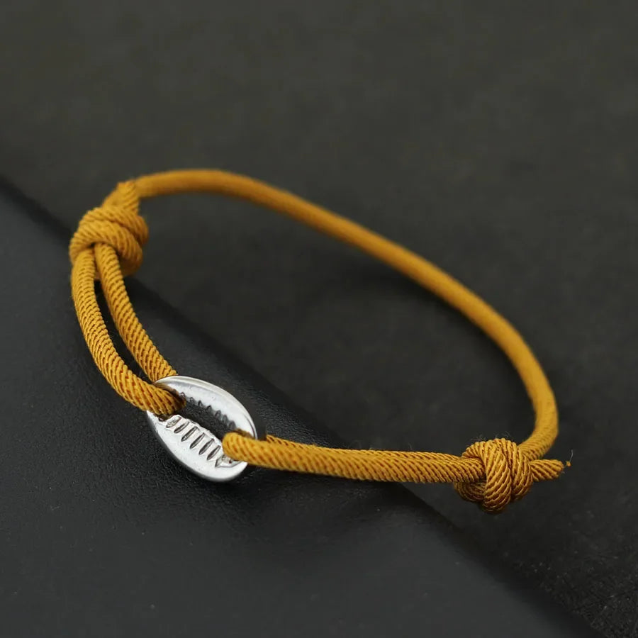 Handwoven Rope Macrame Bracelet Men Adjustable Nickel Black Shell Braclet Summer Beach Surfer Braslet Pulseira Corda Masculina