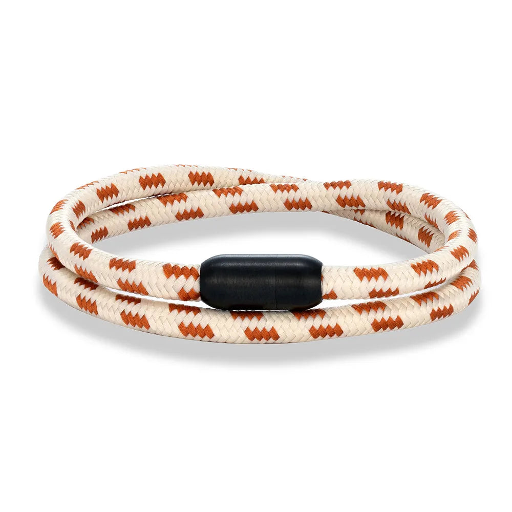 MKENDN Nautical Style Double Strand Rope With Stainless Steel Magnet Clasp Wrap Bangle Unique Sailing-Inspired Gift for Women