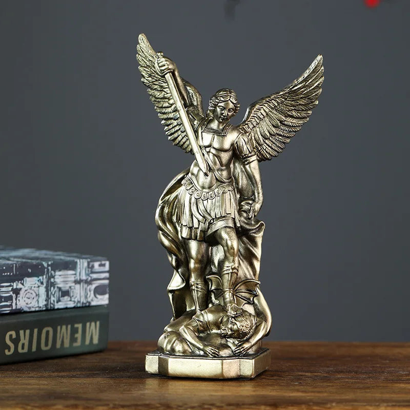 St. Michael Statue for Home Protection Catholic Saint Sculpture Christian Gift Idea Resin Decor Church Altar Figure Home Decor