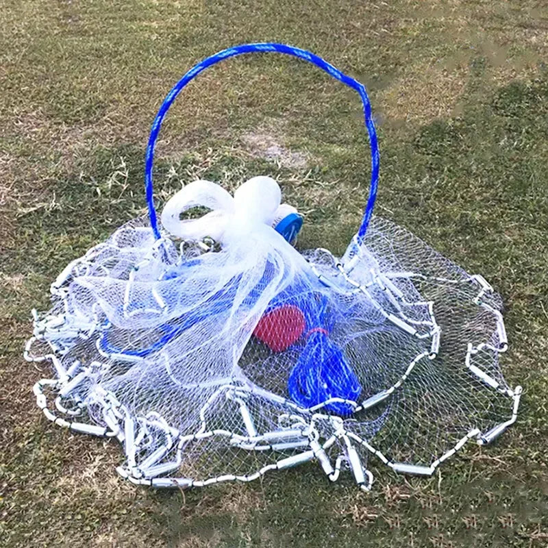 Lawaia Fishnet Catch Fish Network Steel Pendant Hand Casting Style Fishing Net Automatic Fishing Tool 240/300/360/420