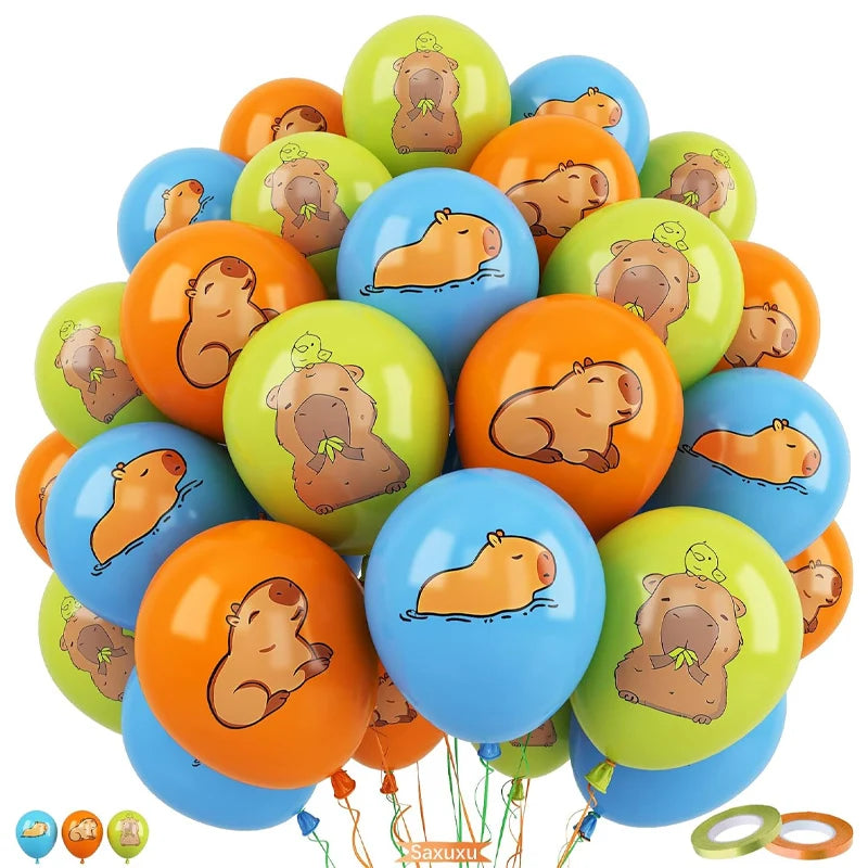 15PCS/1Set Capybara Party Latex Balloons for Children Cute Capybara-themed Birthday Animal Party Decorations Shower Supplies
