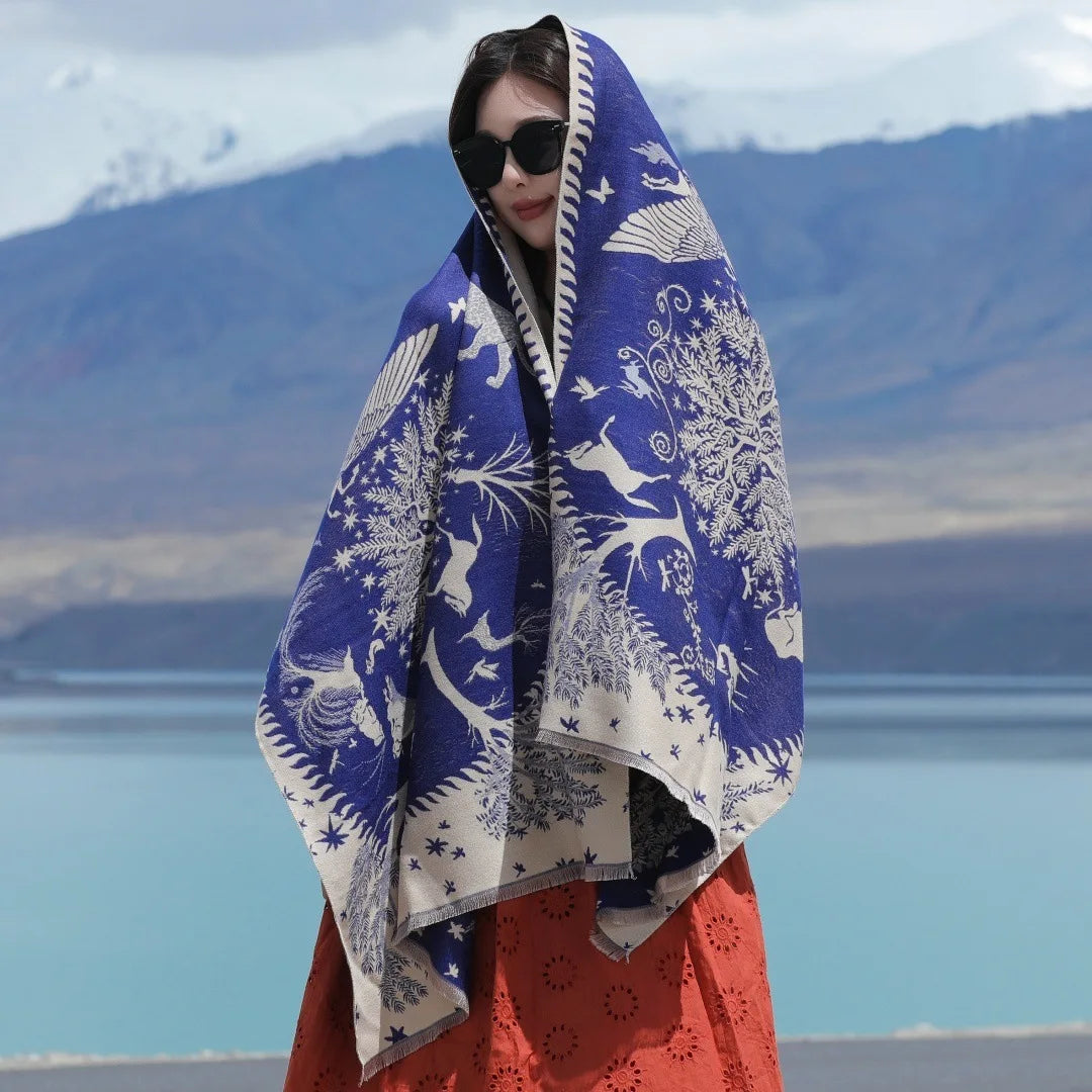 Print Cashmere Scarf Women Thick Warm Winter Blanket Brand Female Luxury Quality Shawl Wrap Bufanda 2025 Poncho Echarpe Pashmina