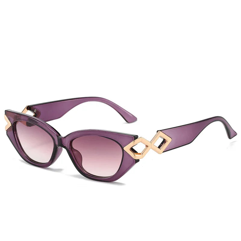 2025 Neue Mode Cat Eye Sonnenbrille Gradienten Linsen Personalisierte Büroklammer Rahmen Luxus Dekoration Marke Designer Brille UV400