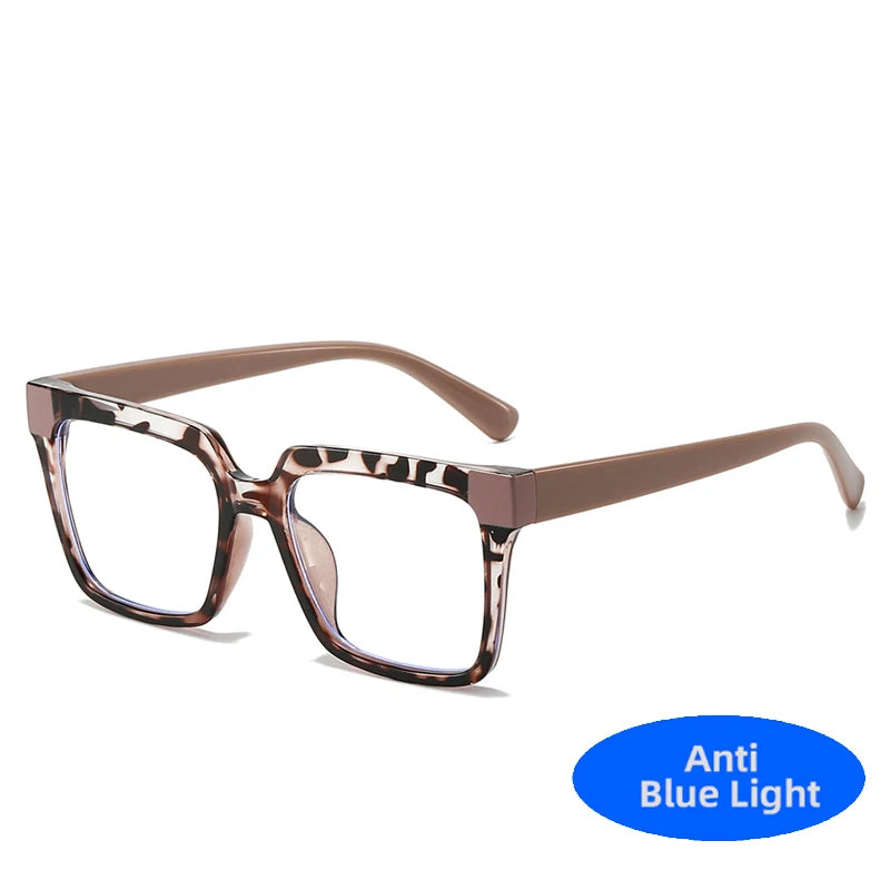 2025 TR90 Millennium Damen Quadratische Brille Bunter Rahmen Mode Polygon Klar Anti Blaues Licht Brillen Männer Optischer Leopardenrahmen