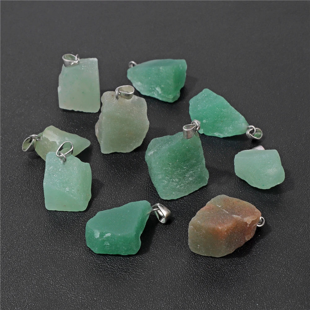 5pcs/lot Natural Stone Pendant Irregular Rough Quartz Crystal Energy Charms For Jewery Making Earrings Necklace DIY Accessories