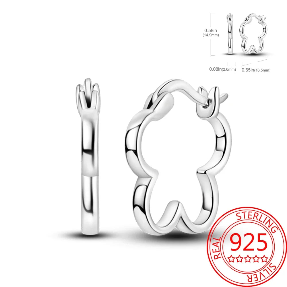 Ear Ring Series 925 Sterling Silver Star Moon Unicorn Tulip Flower Butterfly Bee Geometry Earrings Ladies Pairing with Jewelry