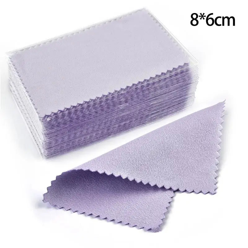 10*6.5cm/8*8cm 50pcs Silver Clean Polishing Cloth Soft Clean Wipe Wiping Cloth For Necklaces Rings Jewelry Clean Tool