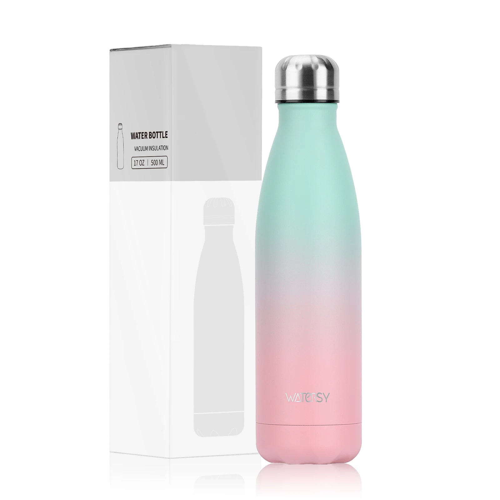 WATERSY 500ml Stainless Steel Vacuum Flask, Insulated Thermos Cup for Coffee & Water, Double Wall Thermal Bottle for Sports