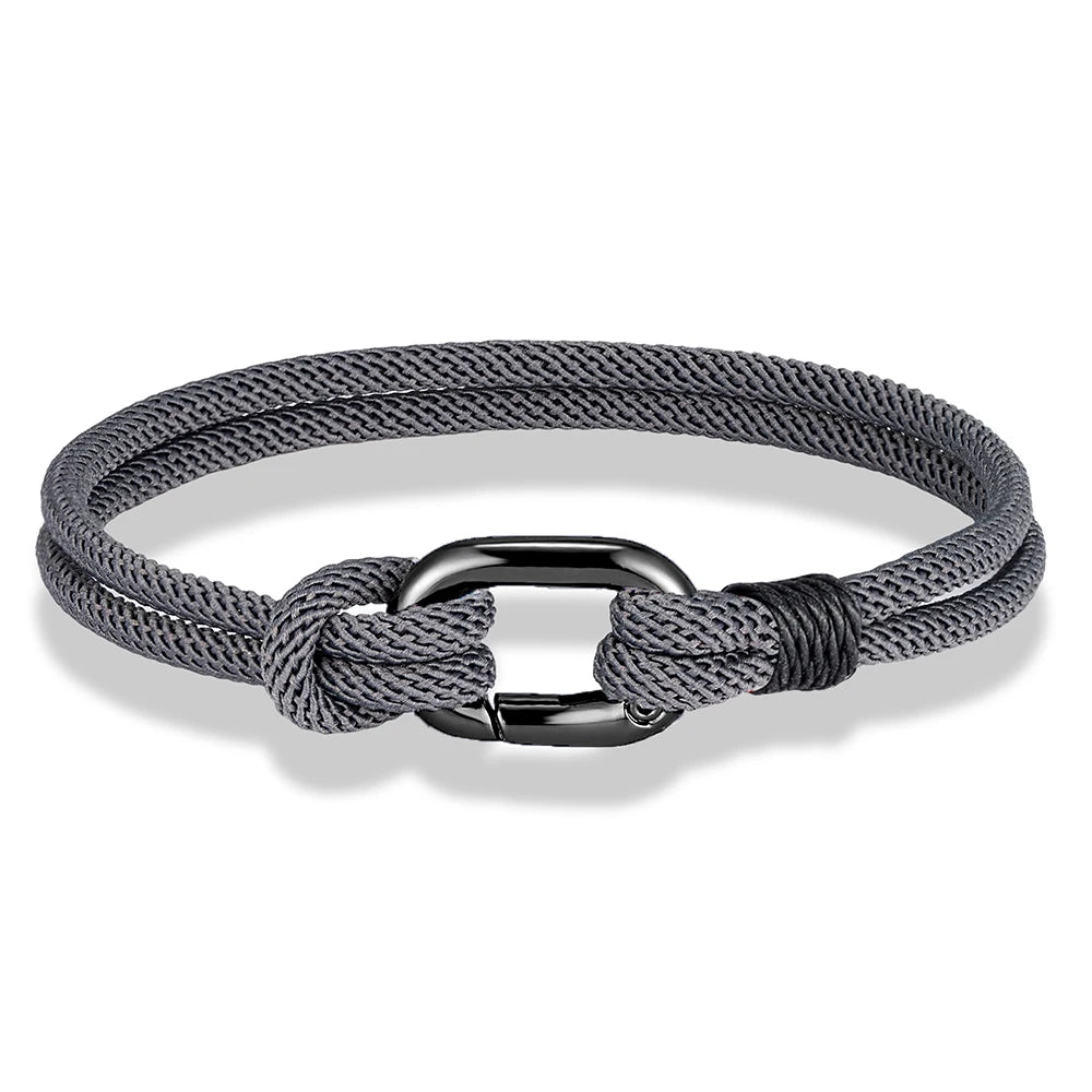 MKENDN Sport Style Handmade Braided 3mm Rope Bracelet Oval spring buckle Bracelet Couple Gift Leisure Accessories Homme Pulseria