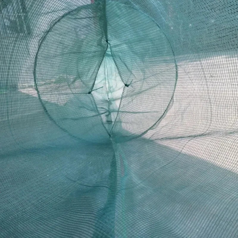 Cage à crevettes Lawaia avec chaîne en fer, filet de pêche pliable, flotteur en mousse, maille fine 2M/3M