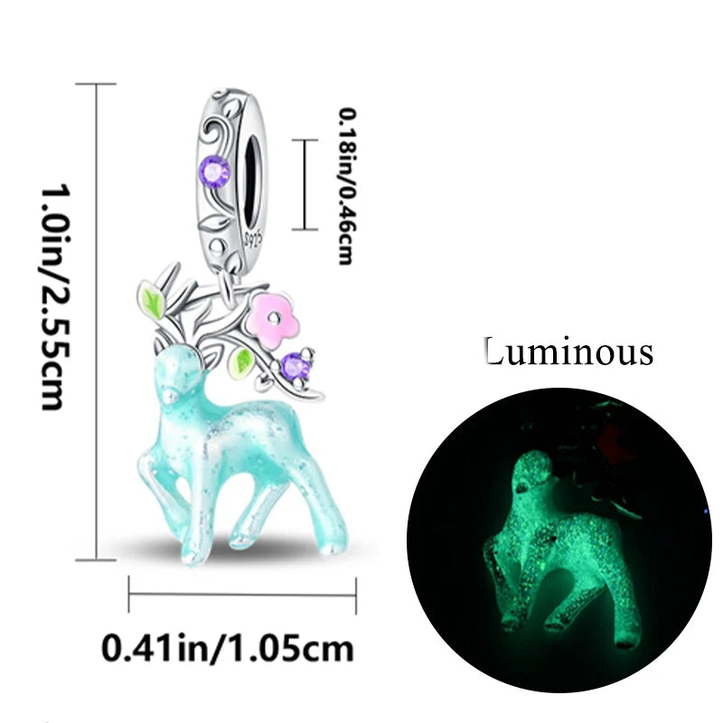 2024 neue 925 Sterling Silber Charms Glühwürmchen Sterne Glühende Leuchtende Charme Perlen für Original Anhänger Armbänder DIY Schmuck Geschenk
